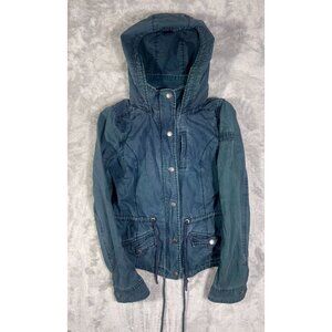 Abercrombie & Fitch Women’s Military Utility Jacket – Hooded, Size Medium Irreg